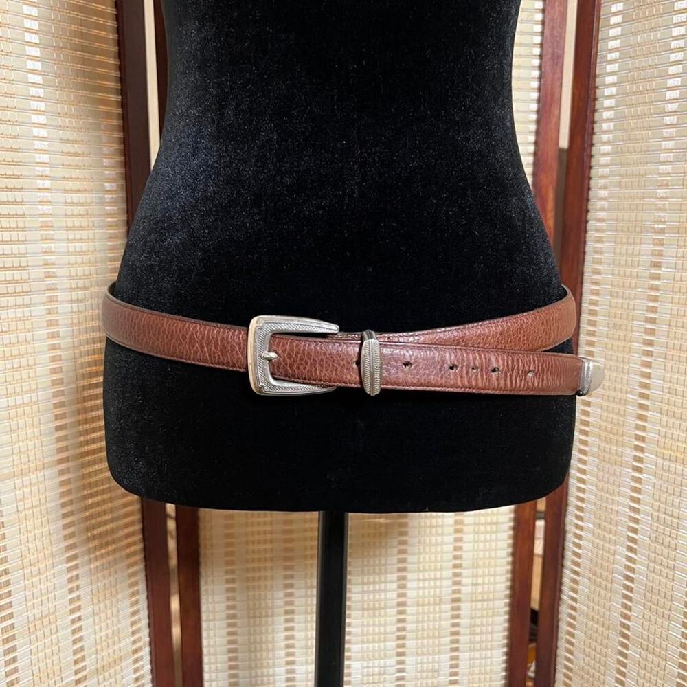 Vintage 90s Lands' End Leather Western Ranger Belt Size 36